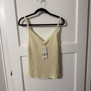 NWT Zara Cream Knit Tank